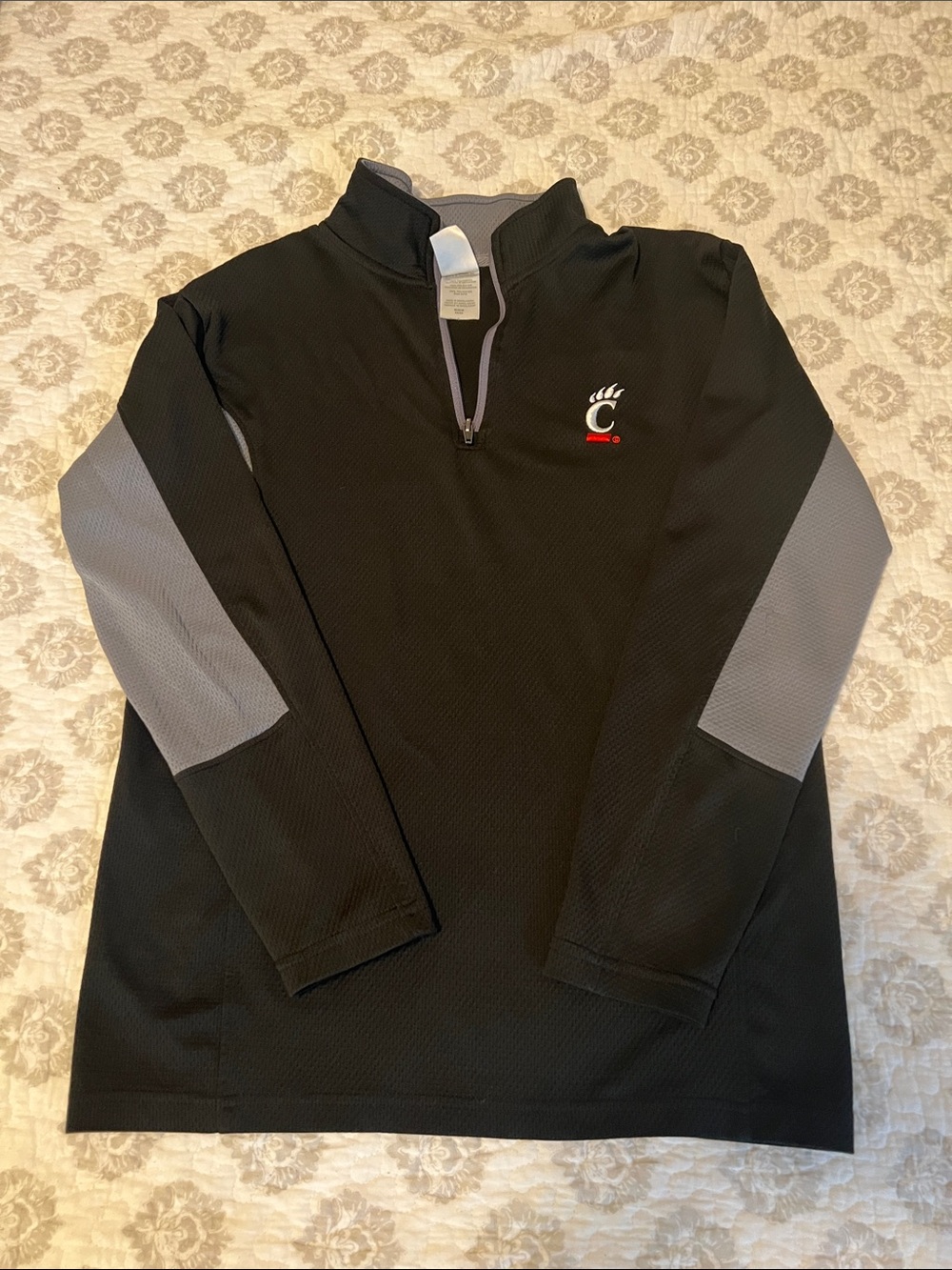 University of Cincinnati Bearcats Black & Gray Quarter-Zip Pullover - Mens